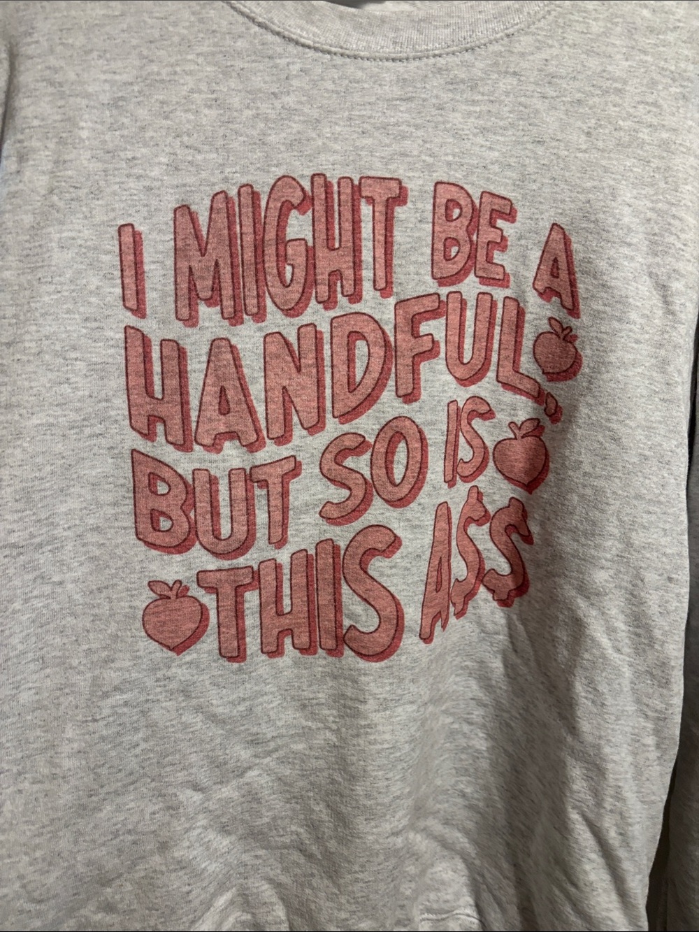 Port and Company Light Gray Crewneck with Pink Graphic - Picture 3 of 7